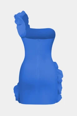 MICAS Mini Dresses-Ruffle One Shoulder Mini Dress