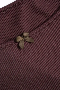 MICAS Mini Dresses|Long Sleeve Dresses-Ruffle Round Neck Long Sleeve Mini Dress MAROON