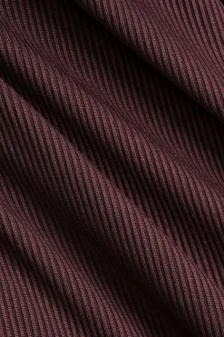 MICAS Mini Dresses|Long Sleeve Dresses-Ruffle Round Neck Long Sleeve Mini Dress MAROON