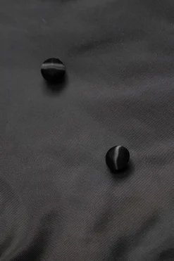 MICAS Mini Dresses-Satin Button Ruched Mini Dress BLACK