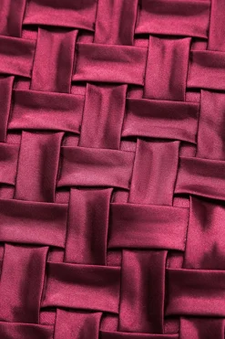 MICAS Tube Tops-Satin Crossed Weave Tube Top BURGUNDY