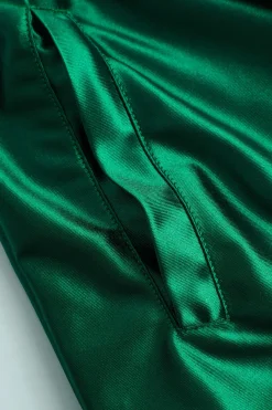 MICAS Pants-Satin Drawstring Wide Leg Pants GREEN
