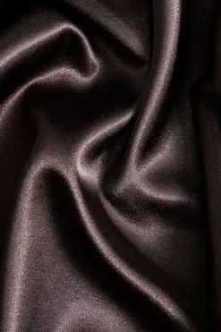 MICAS Long Sleeve Tops|Long Sleeves Tops-Satin Fake Pocket Long-Sleeve Shirt BROWN