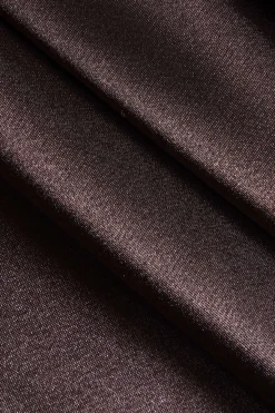 MICAS Long Sleeve Tops|Long Sleeves Tops-Satin Fake Pocket Long-Sleeve Shirt BROWN