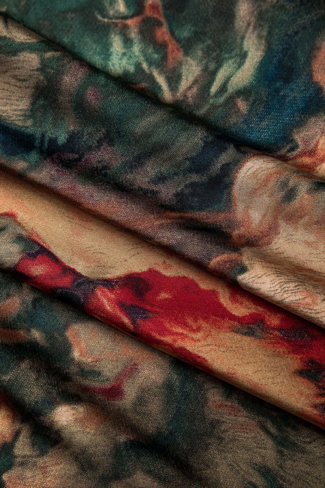 MICAS Skirts-Satin Floral Print Tie Front Skirt MULTICOLOR