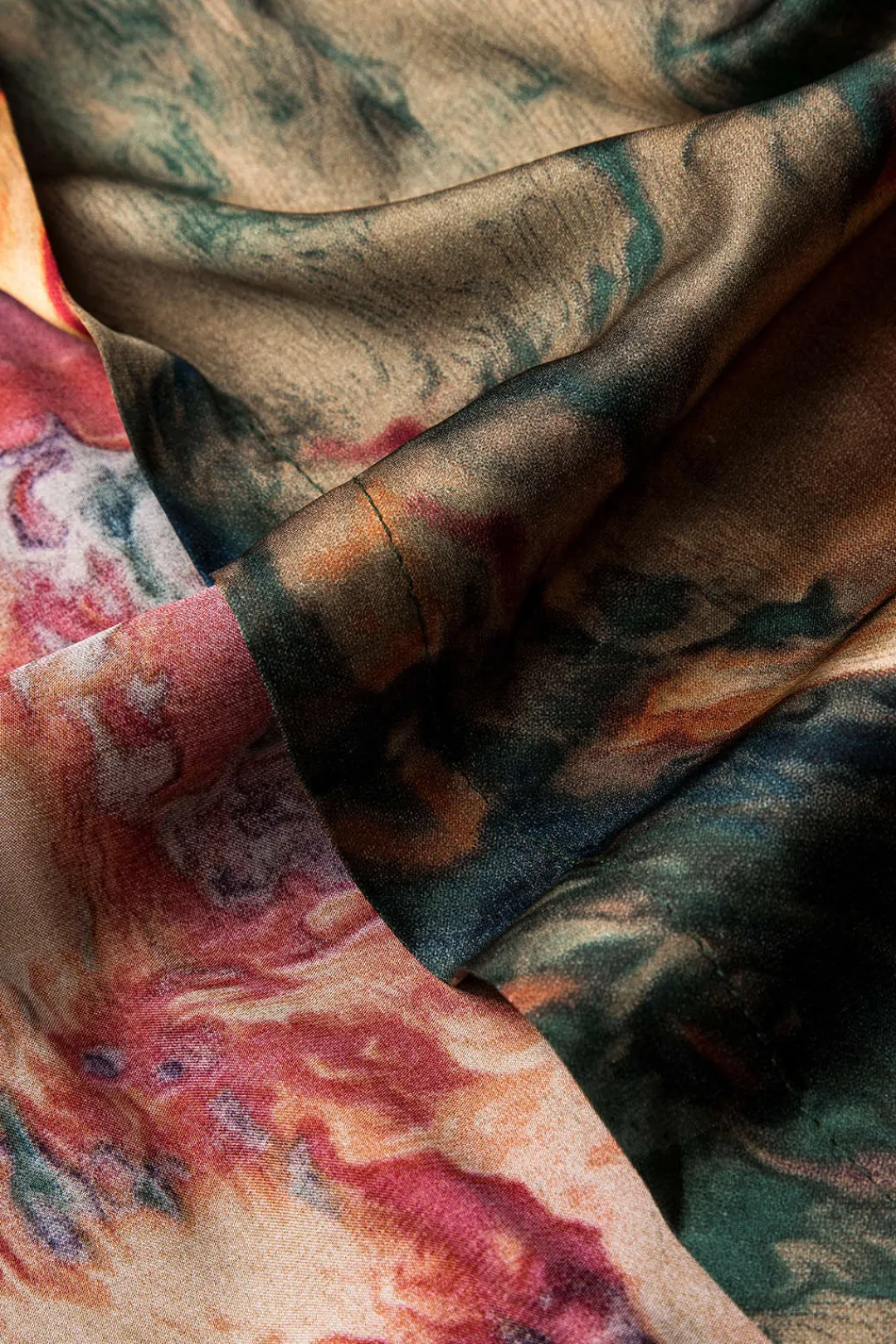 MICAS Skirts-Satin Floral Print Tie Front Skirt MULTICOLOR