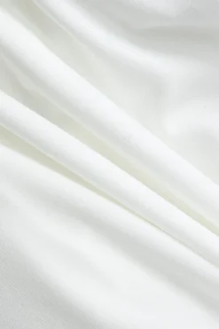 MICAS Long Sleeve Dresses|Mini Dresses-Satin Off Shoulder Puff Sleeve Patchwork Ruched Mini Dress WHITE