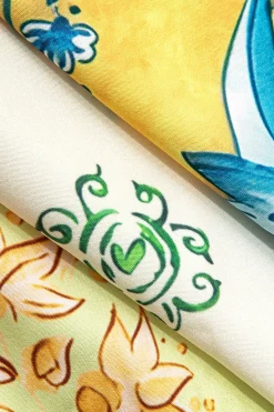 MICAS Vacation Sets|Short Sets-Scarf Print Tie-Front Shirt And Drawstring Shorts Set WHITE