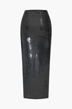 MICAS Skirt Sets-Sequin Cami Top And Skirt Set BLACK