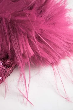 MICAS Mini Dresses-Sequin Feather Sleeveless Mini Dress RASPBERRY