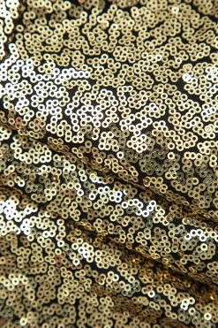 MICAS Mini Dresses-Sequin V-neck Sleeveless Cut Out Mini Dress GOLD