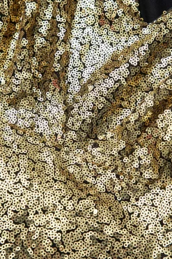 MICAS Mini Dresses-Sequin V-neck Sleeveless Cut Out Mini Dress GOLD