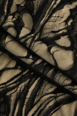 MICAS Maxi Dresses-Sheer Lace Embroidered Slip Maxi Dress KHAKI