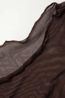 MICAS Midi Dresses-Sheer Mesh Wrap Tie Ribbon Mini Dress