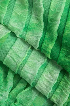 MICAS Maxi Dresses-Sheer Ruffle Texture Halter Backless Maxi Dress