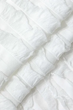 MICAS Maxi Dresses-Sheer Ruffle Texture Halter Backless Maxi Dress