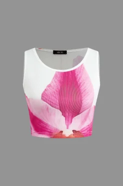 MICAS Skirt Sets-Shell and Floral Print Skirt Set MULTICOLOR