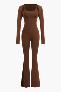 MICAS Jumpsuits & Rompers-Slit Leg Cami Jumpsuit And Shrug Set