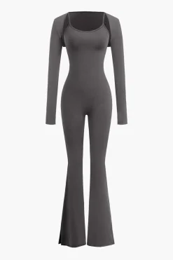 MICAS Jumpsuits & Rompers-Slit Leg Cami Jumpsuit And Shrug Set