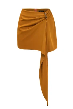 MICAS Skirts-Solid Asymmetrical Mini Skirt GINGER