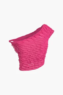 MICAS Skirt Sets-Solid Asymmetrical Ruffle Skirt Set RASPBERRY