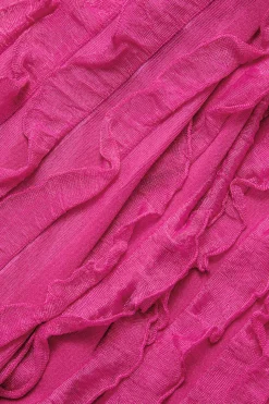 MICAS Skirt Sets-Solid Asymmetrical Ruffle Skirt Set RASPBERRY