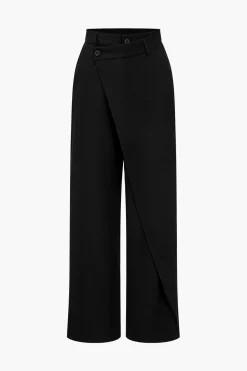 MICAS Pants-Solid Asymmetrical Trousers