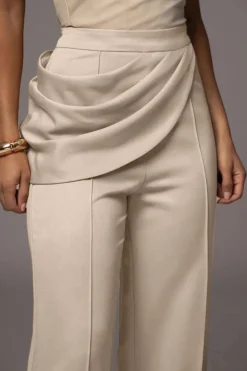 MICAS Pants-Solid Asymmetrical Trousers