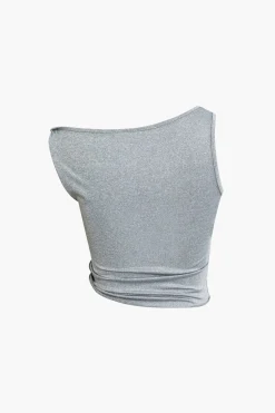 MICAS Skirt Sets-Solid Asymmetrical Twist Knot Top And Midi Skirt Set GRAY