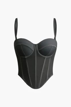 MICAS Corset & Bustier Tops|Tank Tops & Cami-Solid Bustier Corset Top