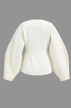 MICAS Outerwear|Outerwear-Solid Button Coat OPTICAL WHITE