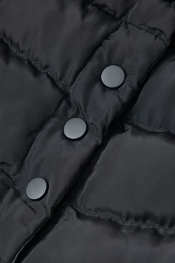 MICAS Skirts-Solid Button Up Puffer Mini Skirt BLACK