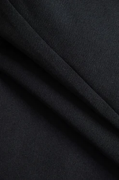 MICAS Long Sleeve Dresses|Mini Dresses-Solid Button Zipper Asymmetrical Mini Dress BLACK