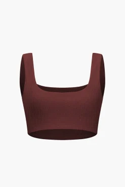 MICAS Skirt Sets|Vacation Sets-Solid Crop Tank Top And Slit Twist Knot Skirt Set