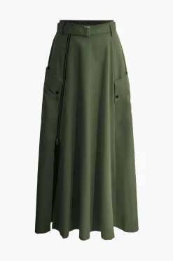 MICAS Skirt Sets-Solid Crop Tank Top And Zipper Pocket Pleated Skirt Set