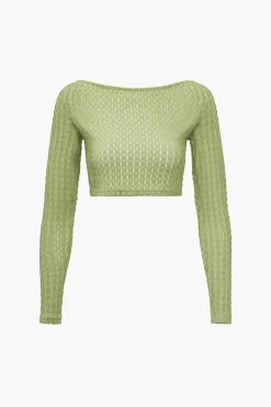 MICAS Skirt Sets-Solid Crossed Backless Top And Skirt Set LIGHT GREEN