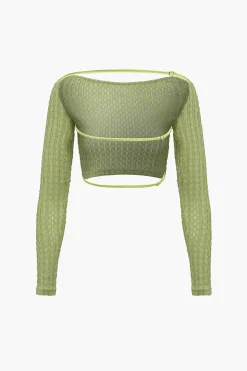 MICAS Skirt Sets-Solid Crossed Backless Top And Skirt Set LIGHT GREEN