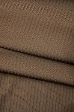 MICAS Mini Dresses|Long Sleeve Dresses-Solid Cut Out Asymmetrical Mini Dress LIGHT BROWN