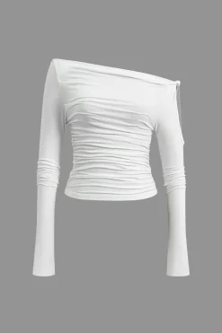 MICAS Long Sleeve Tops|Long Sleeves Tops-Solid Cut Out Twist Knot Long-Sleeve Top