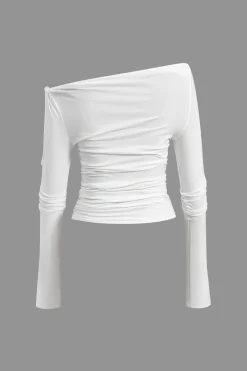 MICAS Long Sleeve Tops|Long Sleeves Tops-Solid Cut Out Twist Knot Long-Sleeve Top