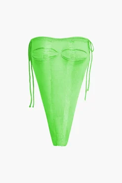 MICAS Knit Sets-Solid Distressed Ladder Knit Tube Top And Tie Front Mini Skirt Set