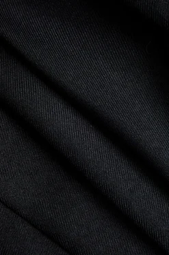 MICAS Mini Dresses-Solid Double Breasted V-Neck Mini Dress BLACK