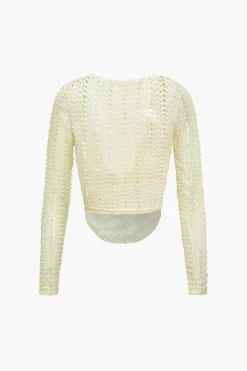 MICAS Long Sleeve Tops|Long Sleeves Tops-Solid Draped Cowl Neck Long-Sleeve Top BEIGE