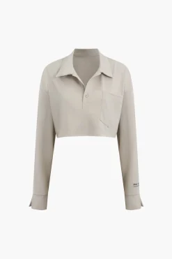 MICAS Short Sets-Solid Drawstring Frayed Shorts Set KHAKI