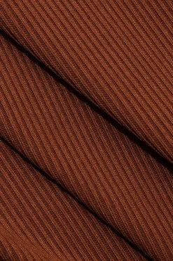 MICAS Short Sets-Solid Drawstring Zipper Shorts Set CHOCOLATE