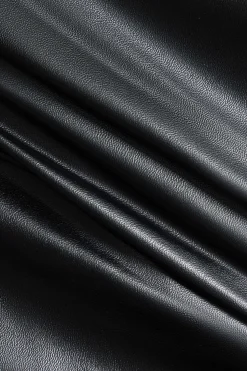 MICAS Shorts-Solid Faux Leather Asymmetrical Zipper Shorts