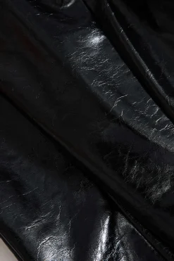 MICAS Outerwear|Outerwear-Solid Faux Leather Button Vest