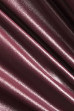 MICAS Skirts-Solid Faux Leather Ruched Skirt