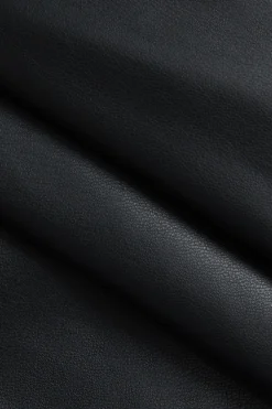 MICAS Mini Dresses-Solid Faux Leather Slip Bustier Mini Dress BLACK