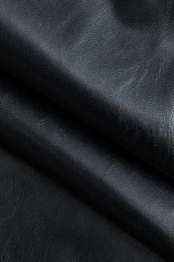 MICAS Pants-Solid Faux Leather Trousers With Fringe BLACK